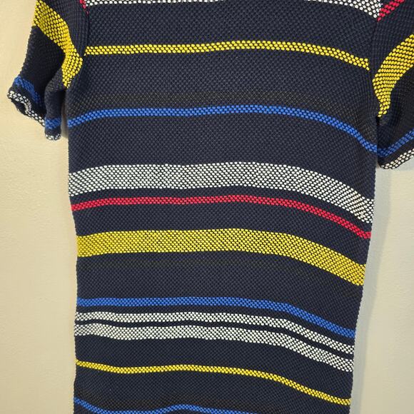 Tommy Hilfiger Dress Women's 6 Navy Primary Stripe Textured Beach Coastal READ - Picture 3 of 13